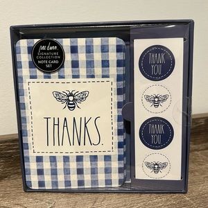 🆕 Rae Dunn 🐝 Bee Blue Gingham Thank You
Note Card Set New! NWT